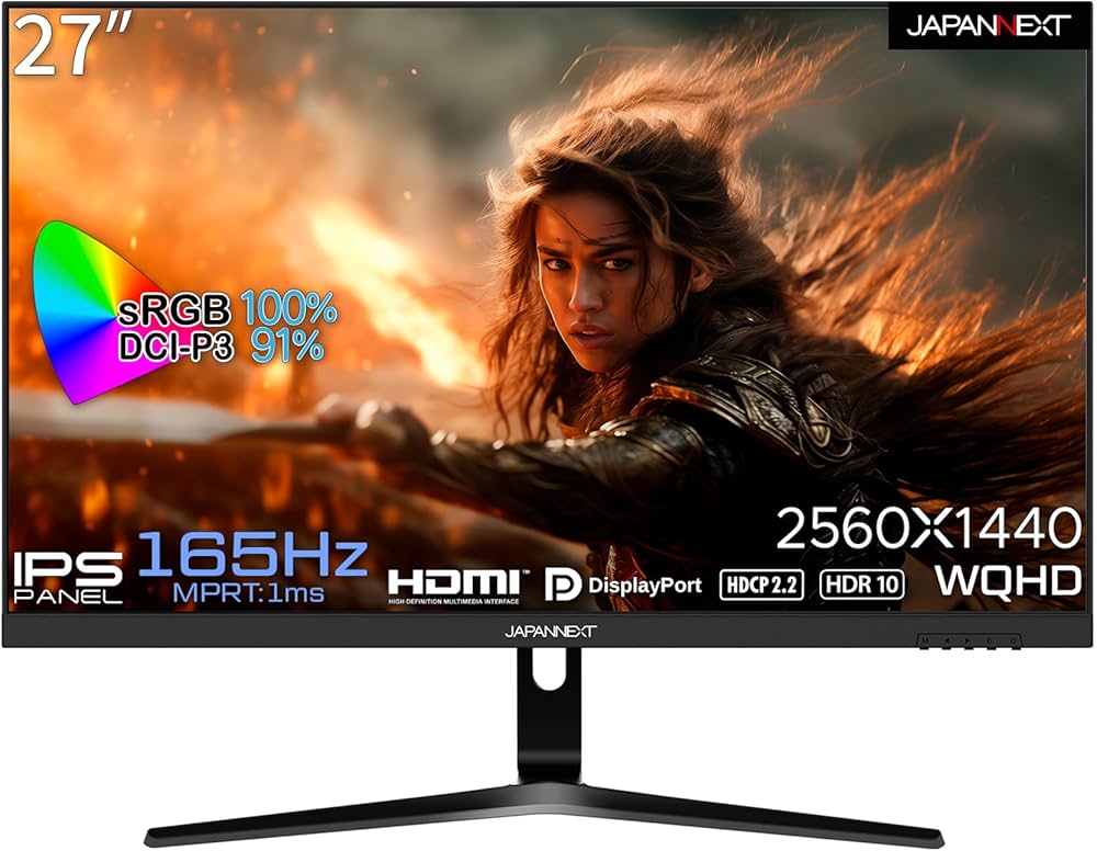 Amazon.co.jp: JAPANNEXT 27インチ ゲーミングモニター 165Hz 1ms WQHD