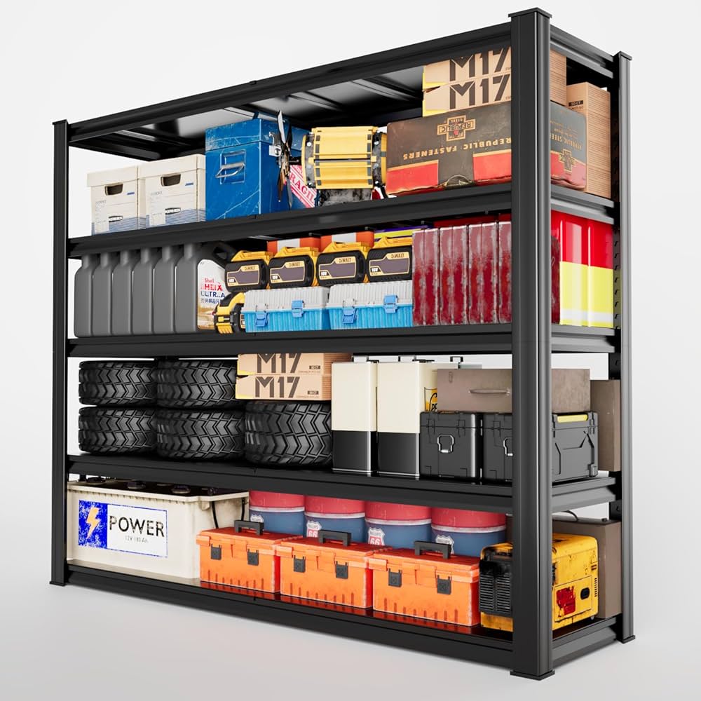 Amazon｜Lhysn スチールラック プロ仕様 5段 高耐荷重 ガレージラック