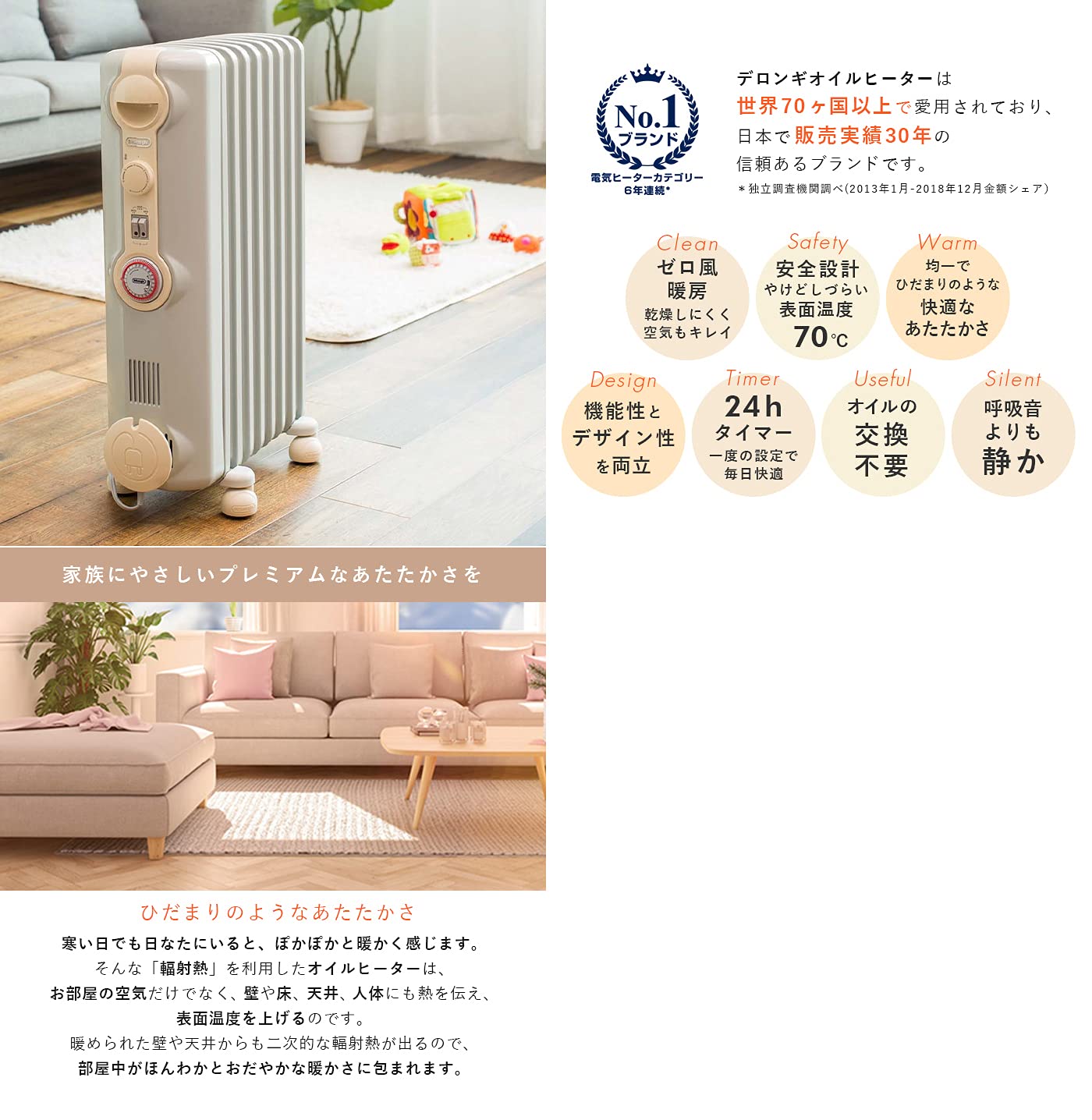 Amazon | DeLonghi デロンギ オイルヒーター トップハンガー付き 8～10