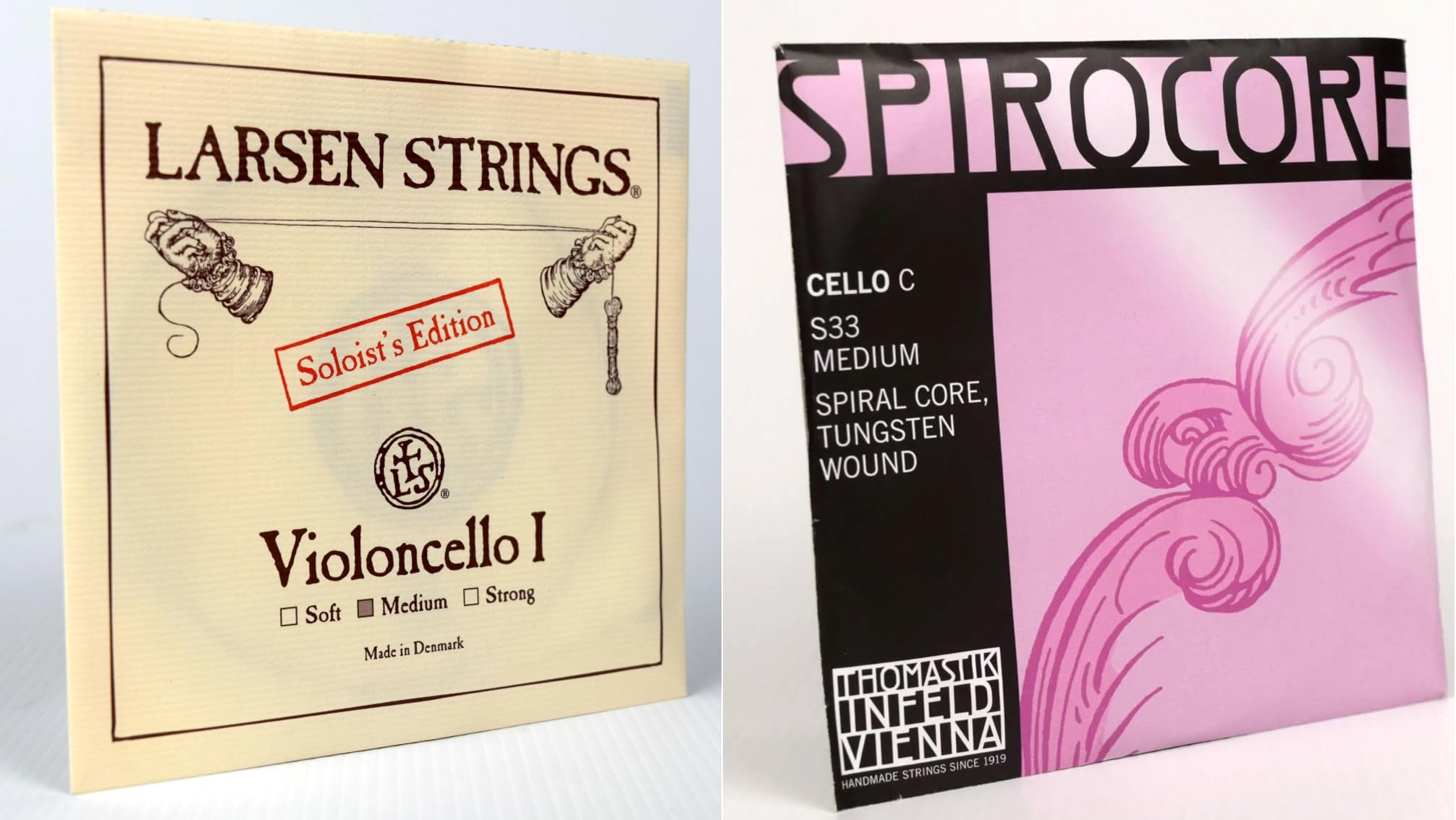 Amazon.com: Cello Strings 4/4 Set Larsen Solo A+D, Spirocore