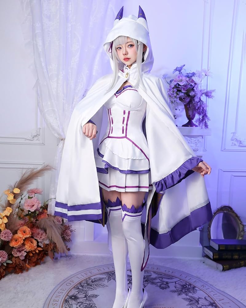 Amazon.co.jp: [神併良品] エミリア コスプレ マント リゼロ コスプレ