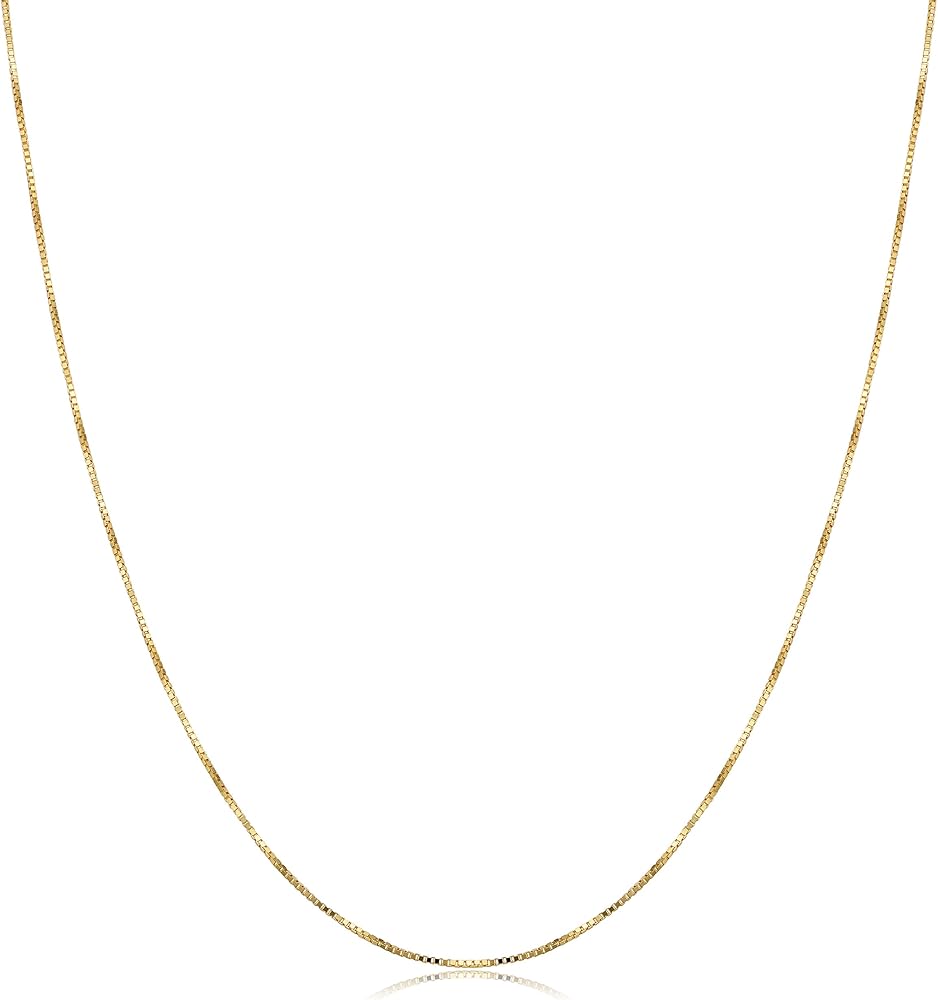Amazon.com: Kooljewelry 18k Yellow Gold Venetian Box Chain