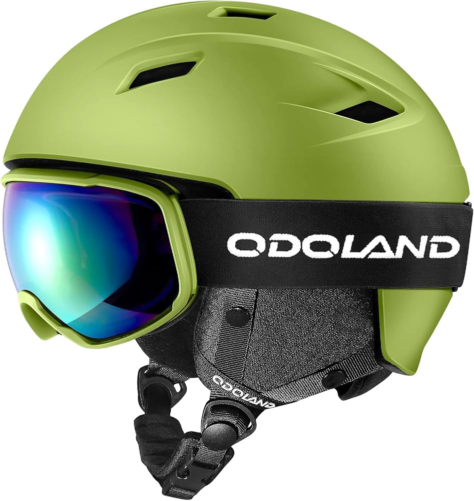 Amazon | Odoland スキーヘルメットセット ゴーグル付き スノーボード