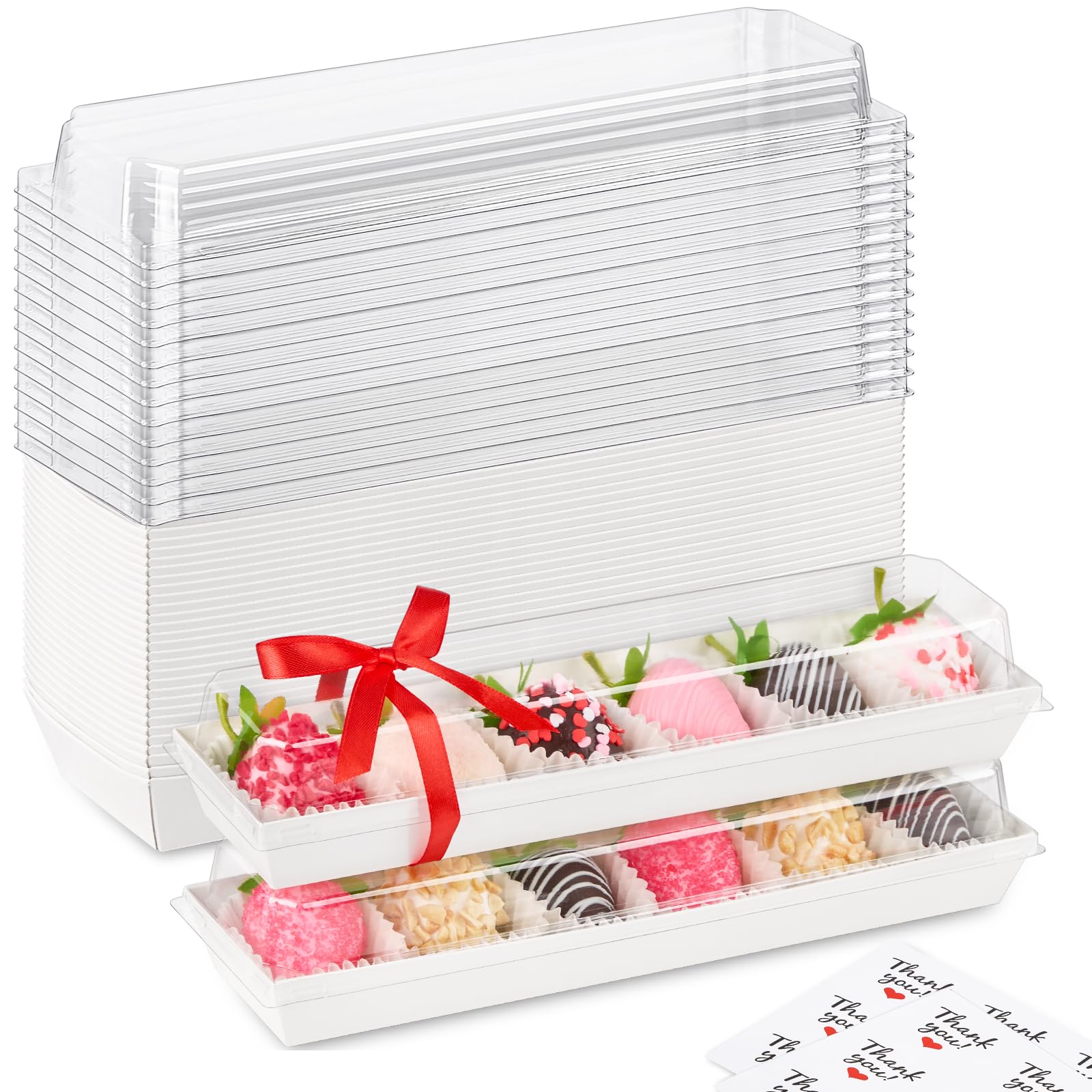 Amazon.com: ZORRITA 25 Pack Paper Strawberry Boxes with Clear Lids