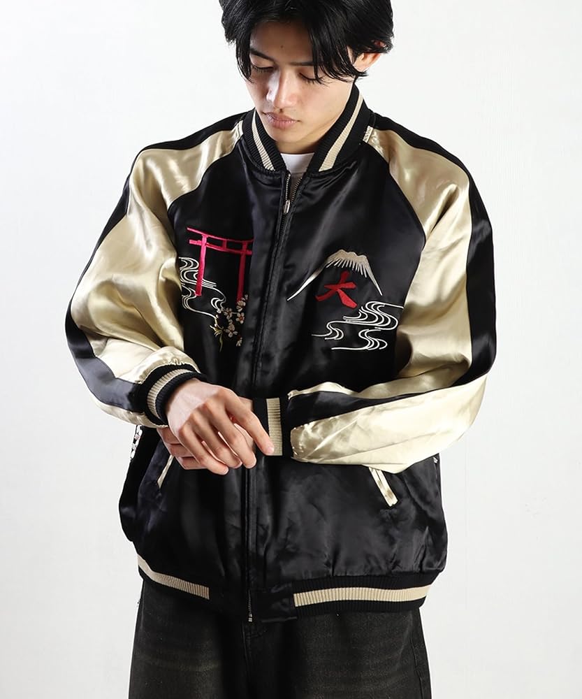 Amazon | [HYAKKA RYOURAN] 【百花繚乱】和柄 総刺繍 リバーシブル