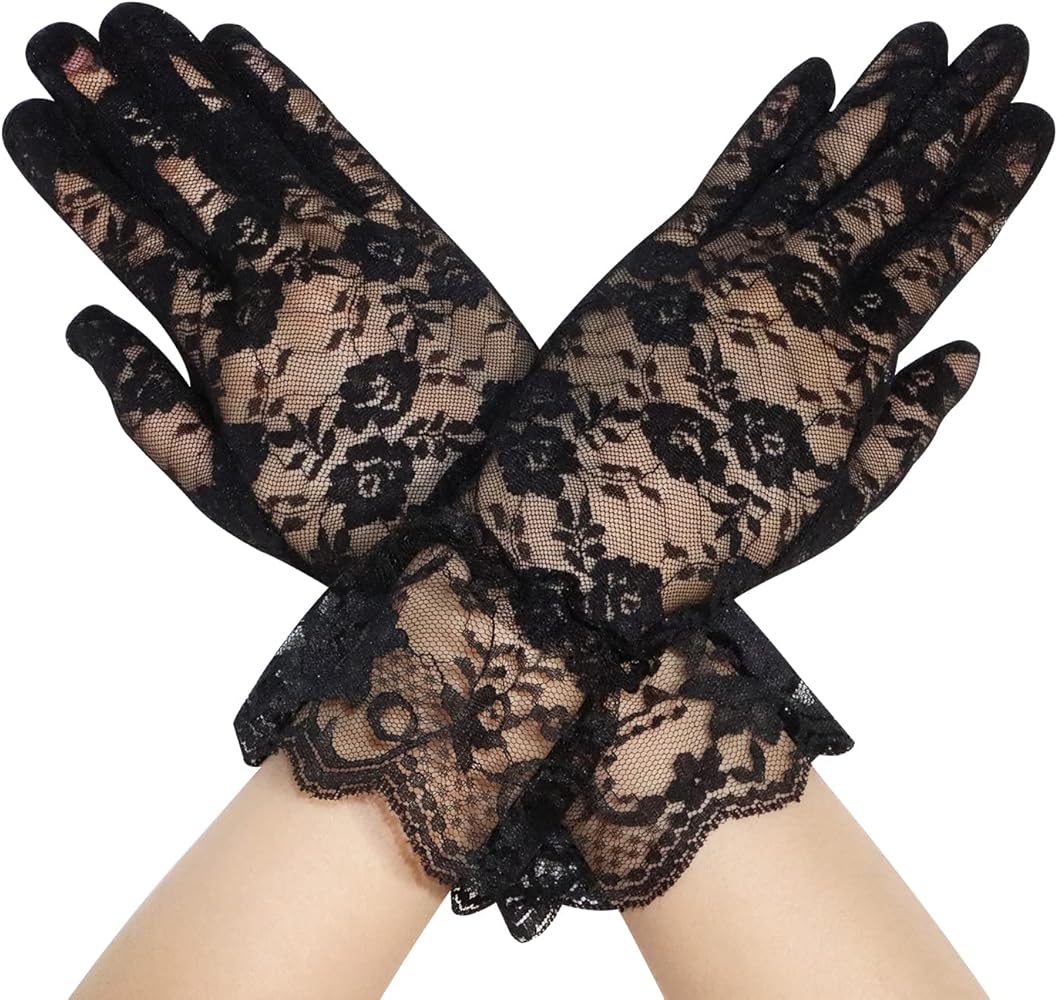 Amazon.com: PENTA ANGEL Lady Lace Gloves 80s Short Bride Prom