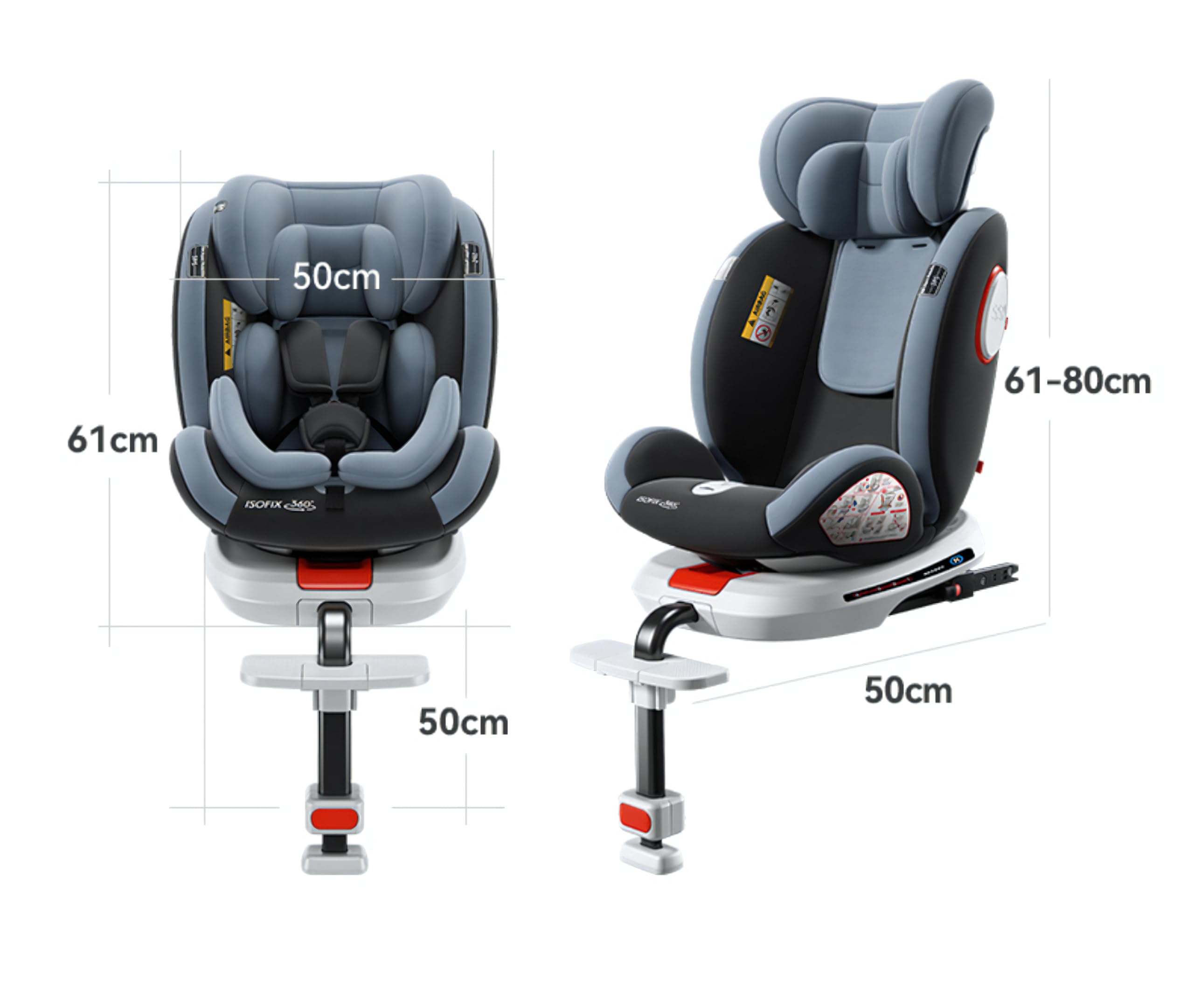 Amazon | チャイルドシート 360度 回転式 ISOFIX対応 成長に合わせて