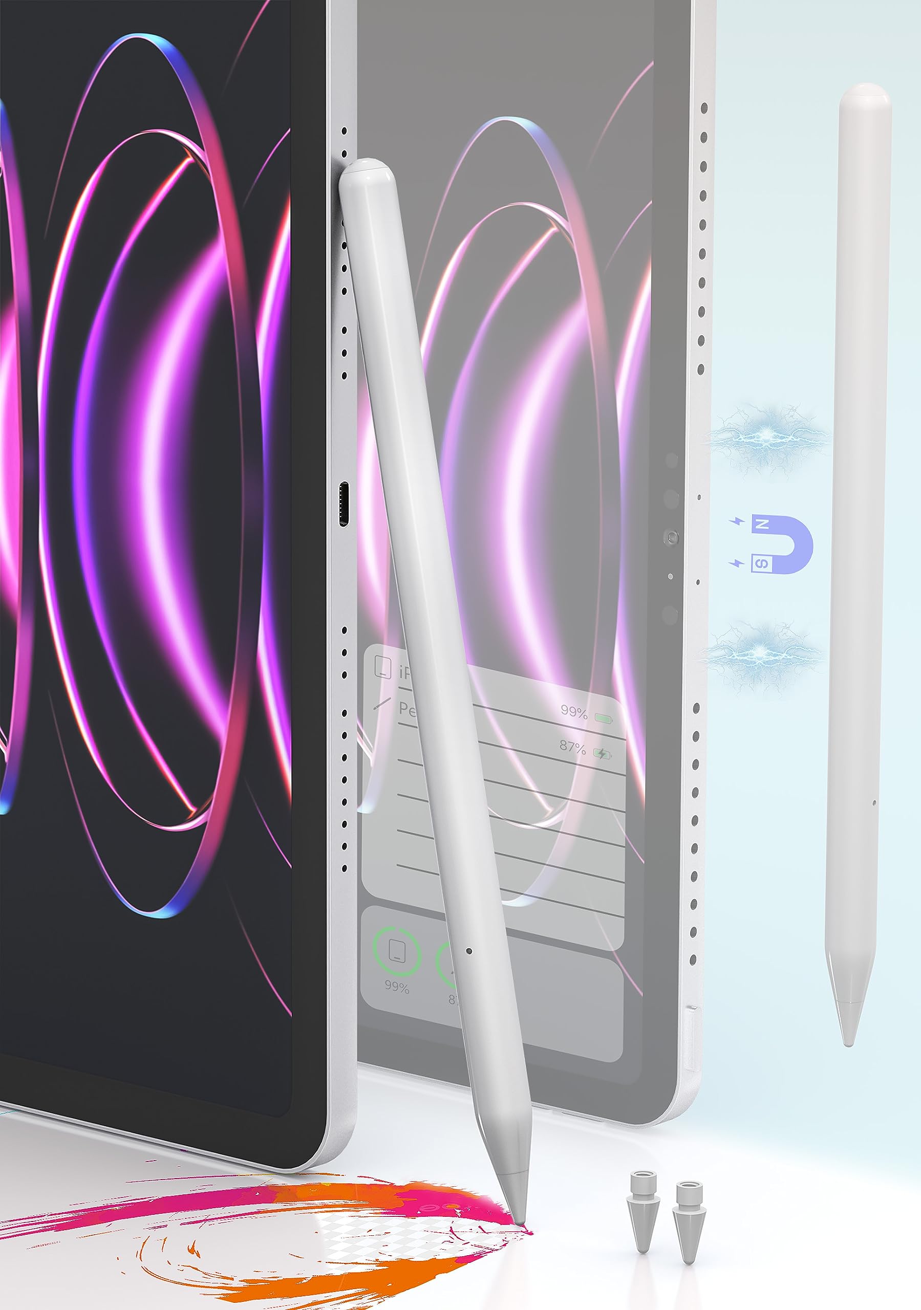 Amazon | 2024最新 iPad ペンシル ワイヤレス充電 超高感度 極細 0遅延