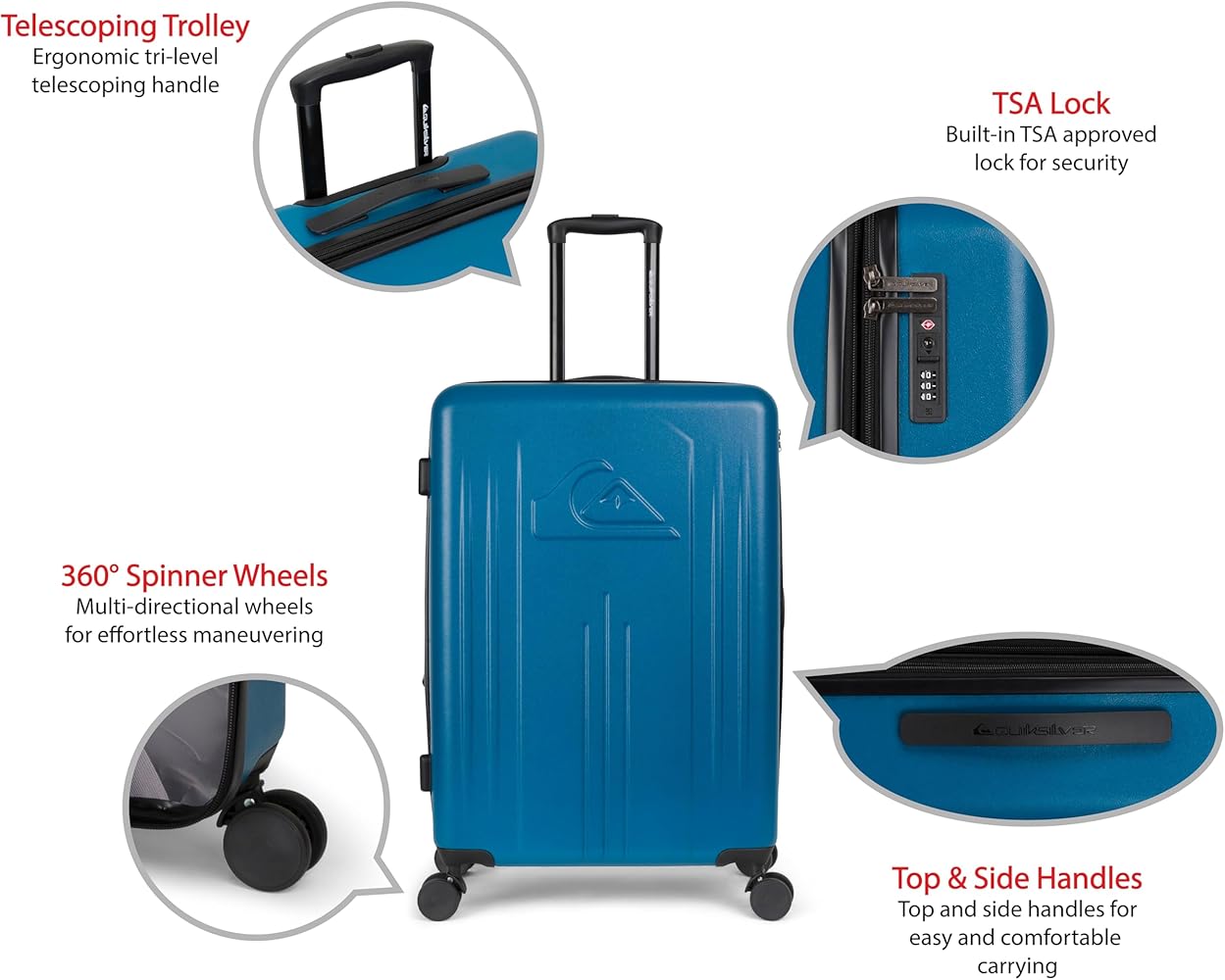 Amazon.com | Quiksilver Chimaca Suitcases Hardside Luggage with