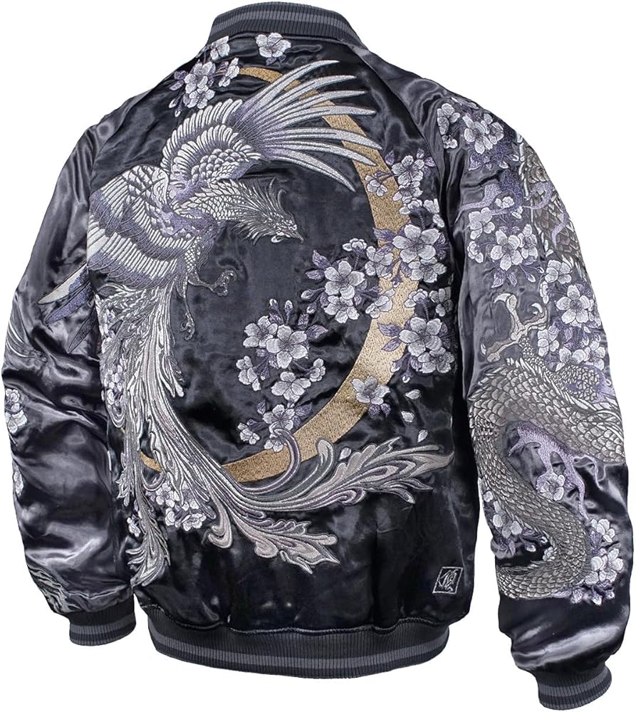 Amazon | [絡繰魂] からくり魂 頂 スカジャン 龍 鳳凰 和柄