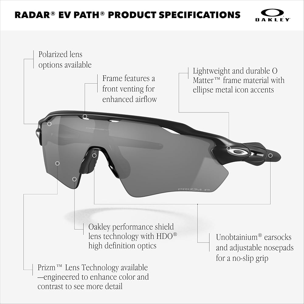 Amazon.com: Oakley, Radar EV Path Prizm Polarized Sunglasses, Hi