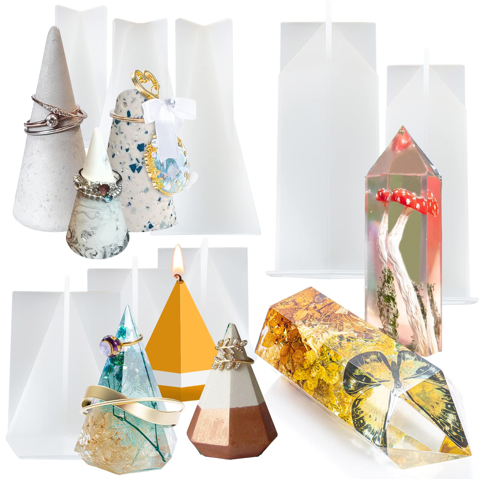 Amazon.co.jp: FUNSHOWCASE リングスタンド シリコンモールド 円錐 六