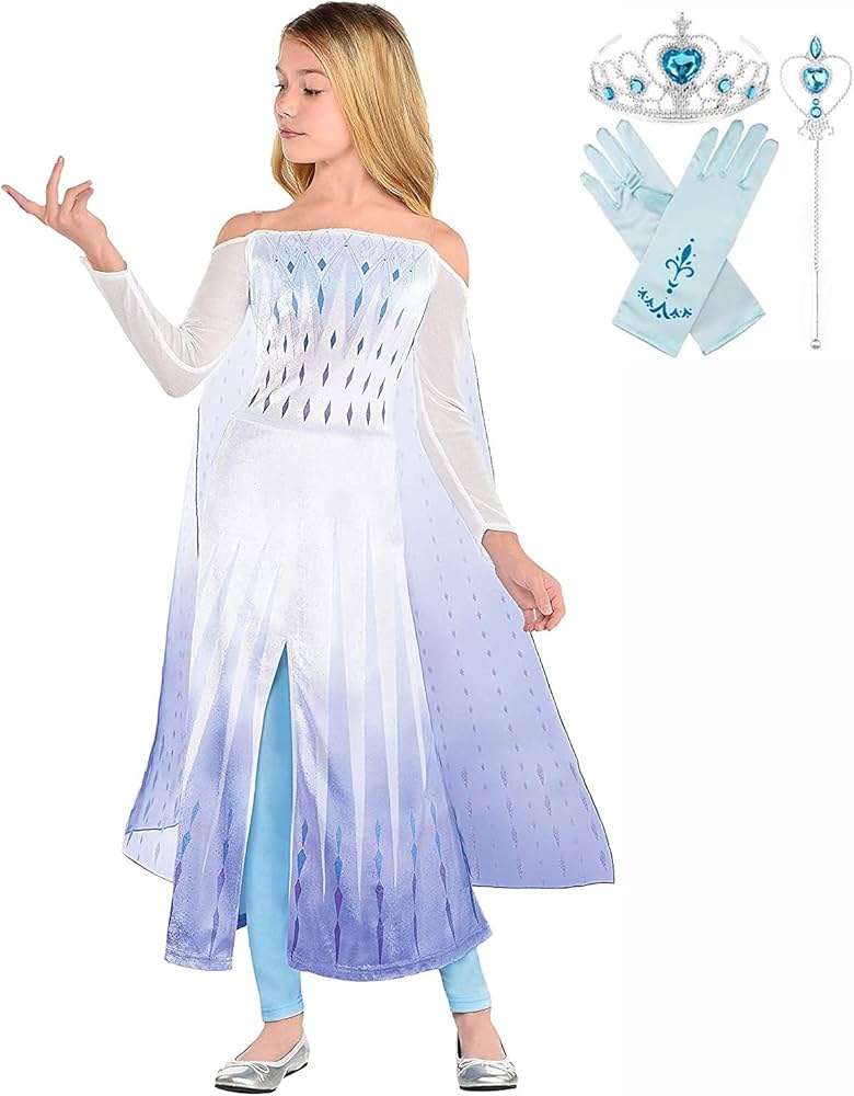 Amazon.co.jp: アナと雪の女王2 エルサドレス 王冠付 手袋付 魔法棒付