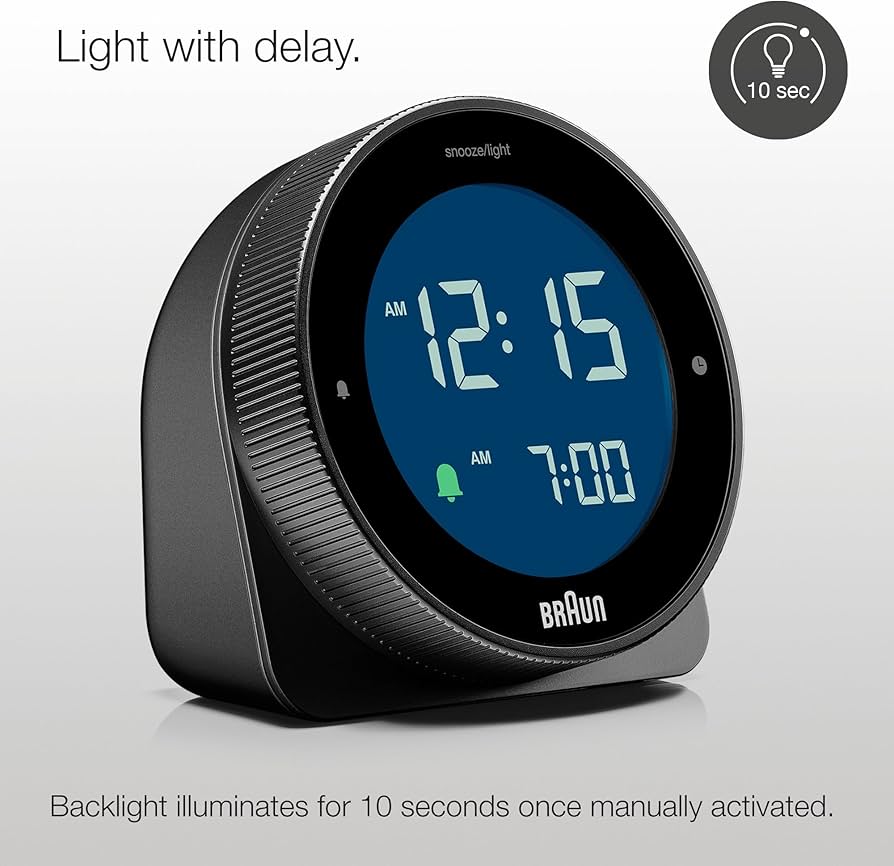 Amazon.com: Braun Digital Alarm Clock with Snooze, Negative LCD