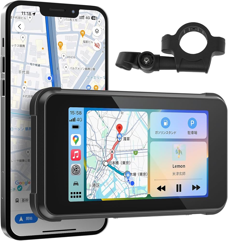 Amazon.co.jp: 【最新自転車用とバイク用モニター・Carplay/Android