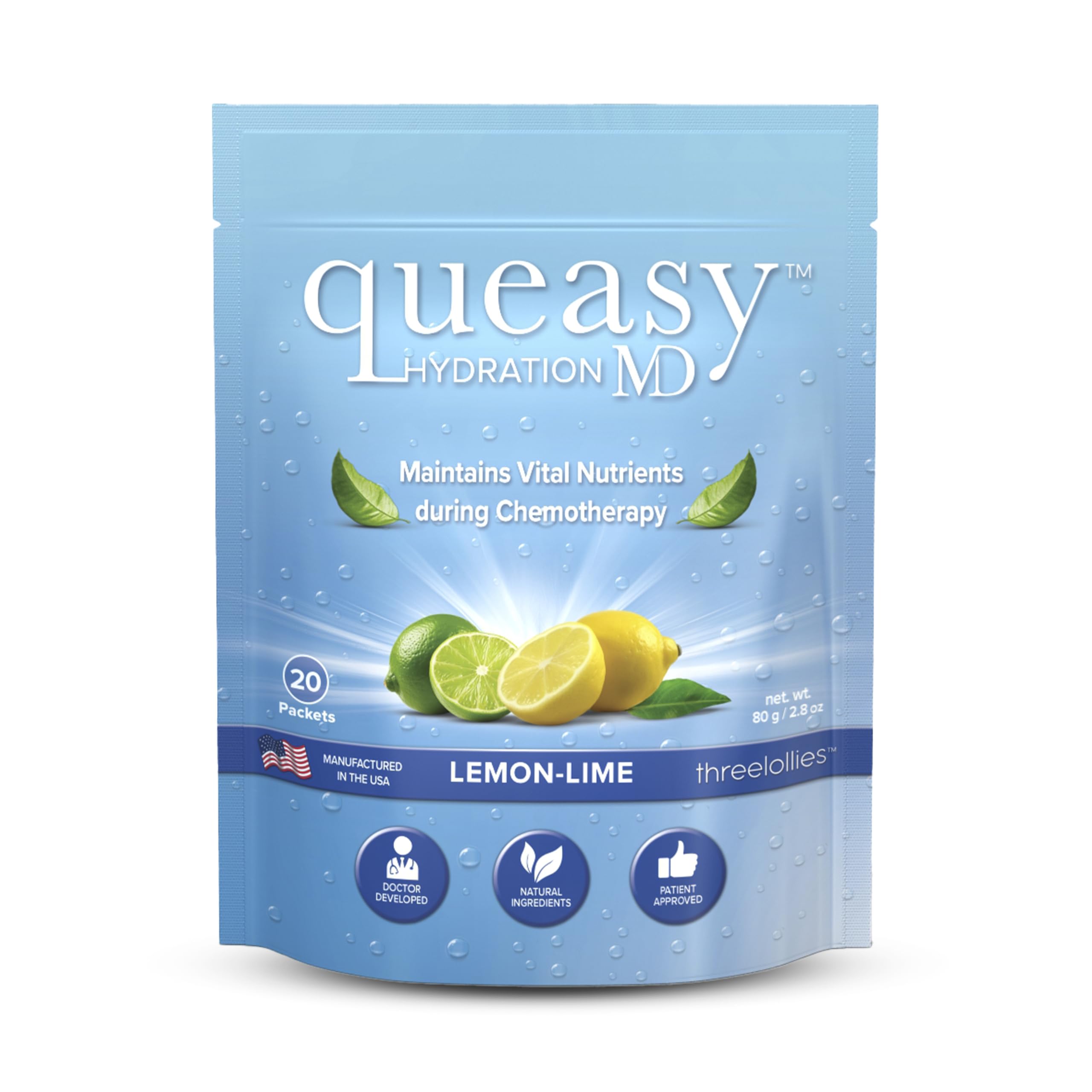 Amazon.com: Three Lollies Queasy Hydration MD Packets - Natural