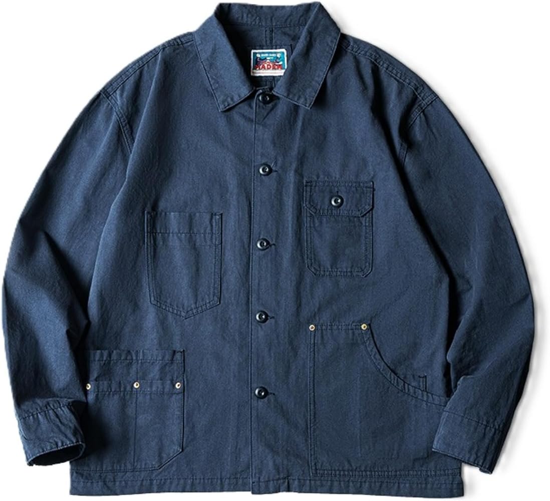 Amazon | 【ツタエル】 フレンチワークジャケット メンズ ヘリンボーン