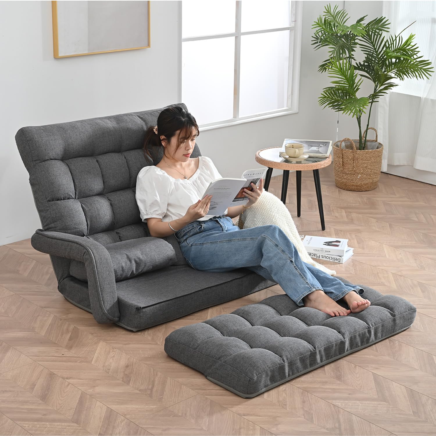 Amazon｜IKIFLY ローソファー 2人掛け ハイバック ソファーベッド