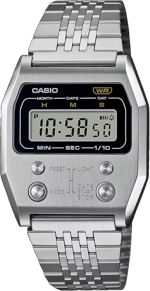 Amazon.com: Casio A1100D-1VT Men's Vintage Stainless Steel Alarm