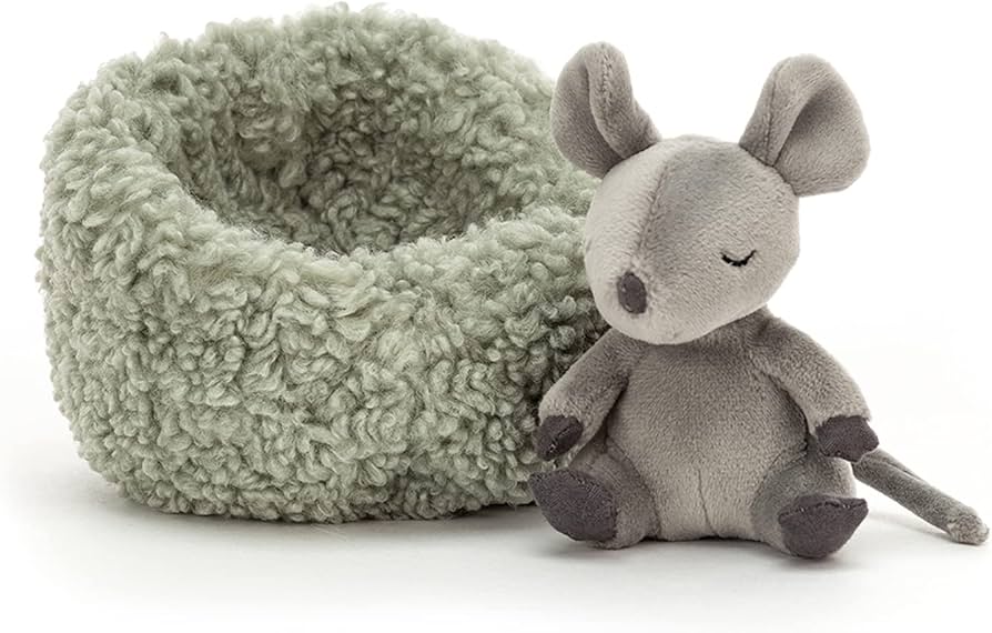 Amazon.co.jp: Jellycat 冬眠中のネズミのぬいぐるみ 5インチ - ネズミ