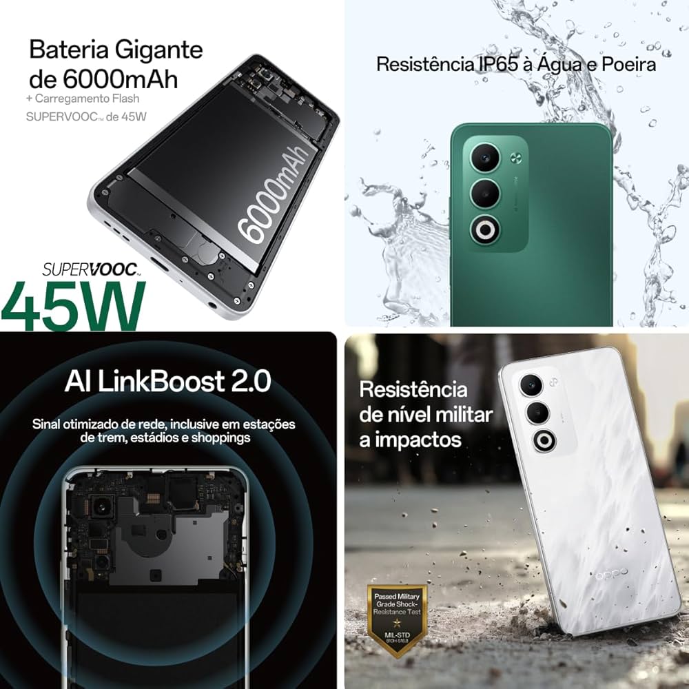 Smartphone OPPO A5 5G 256GB 8GB Ram IP65 50MP AI Câmera Bateria