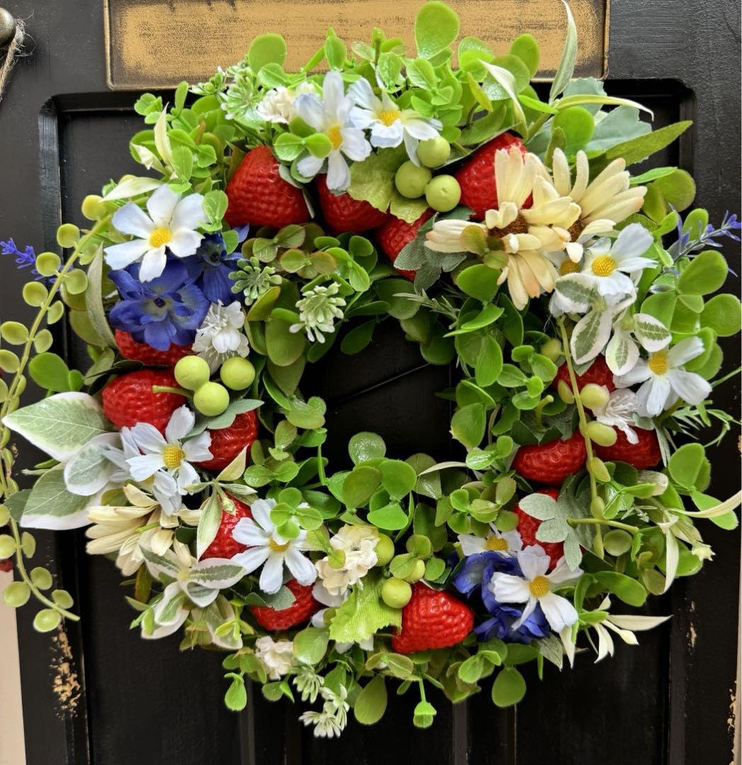 Amazon｜フラワーリース アーティフィシャルフラワー いちご