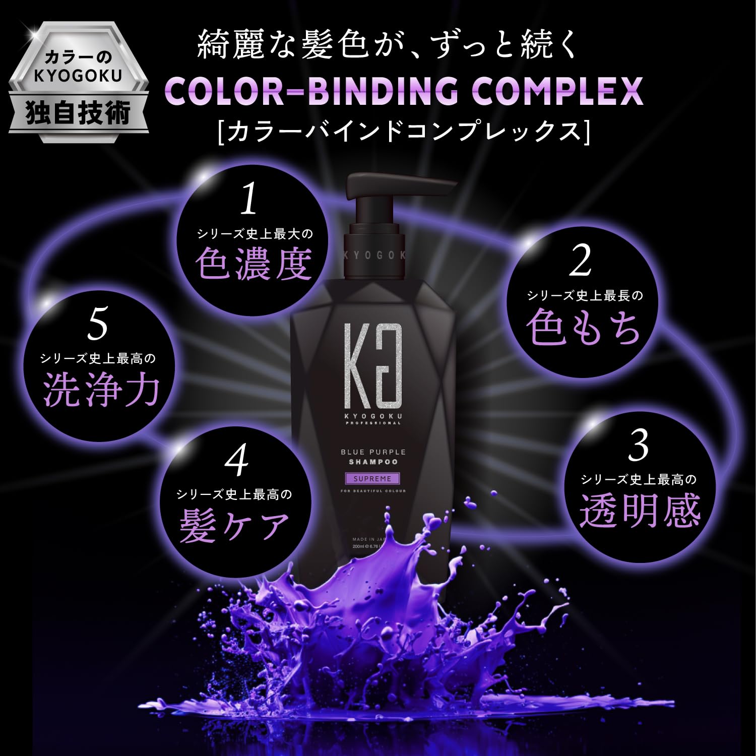 Amazon | Kyogoku ブルーパープル カラーシャンプー 200ml ムラシャン