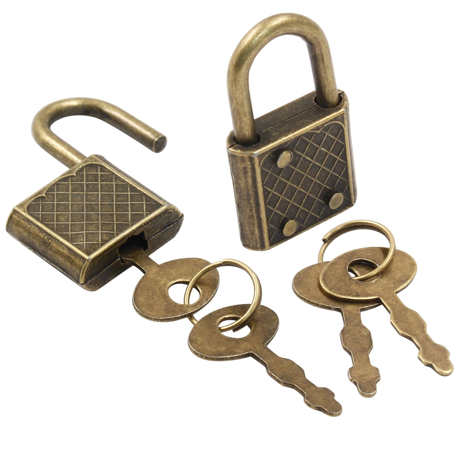 Amazon | Unlorspy 10個 アンティーク ブロンズ ミニ南京錠 鍵付き