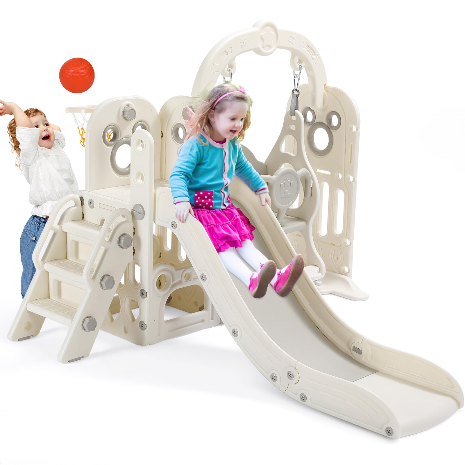 Amazon.com: Arlopu 7 in 1 Toddler Slide and Swing Set, Kids