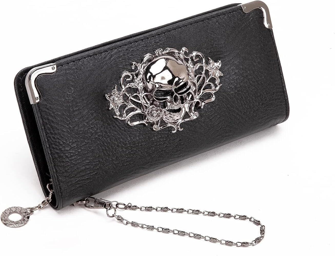 Amazon.com: Ecohaso Skull Wallets for Women, Zip Around Goth