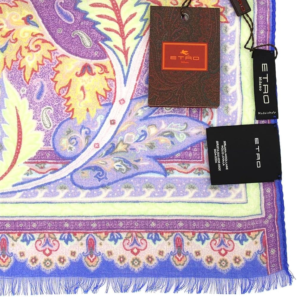 Amazon | [エトロ] スカーフ ウール シルク マルチカラー Scarf Multi