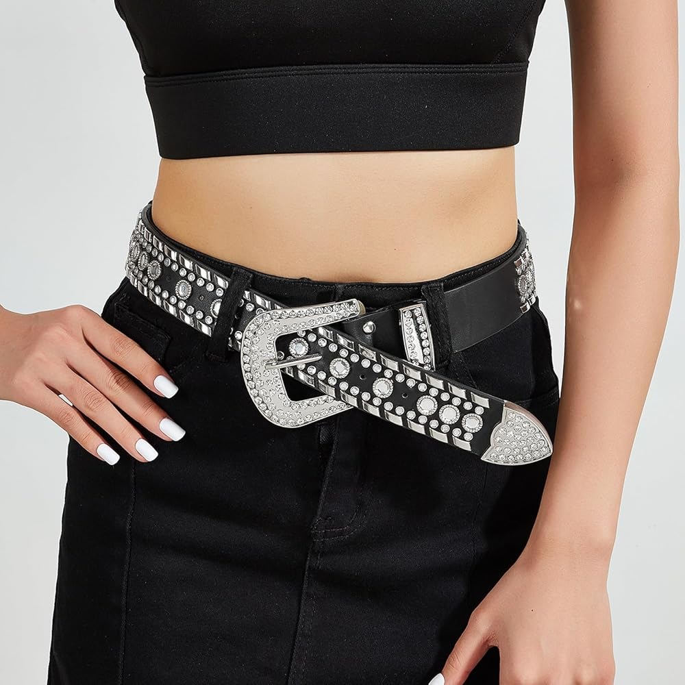 Amazon | [Lamerry] スタッズベルト ブリンブリンベルト ライン