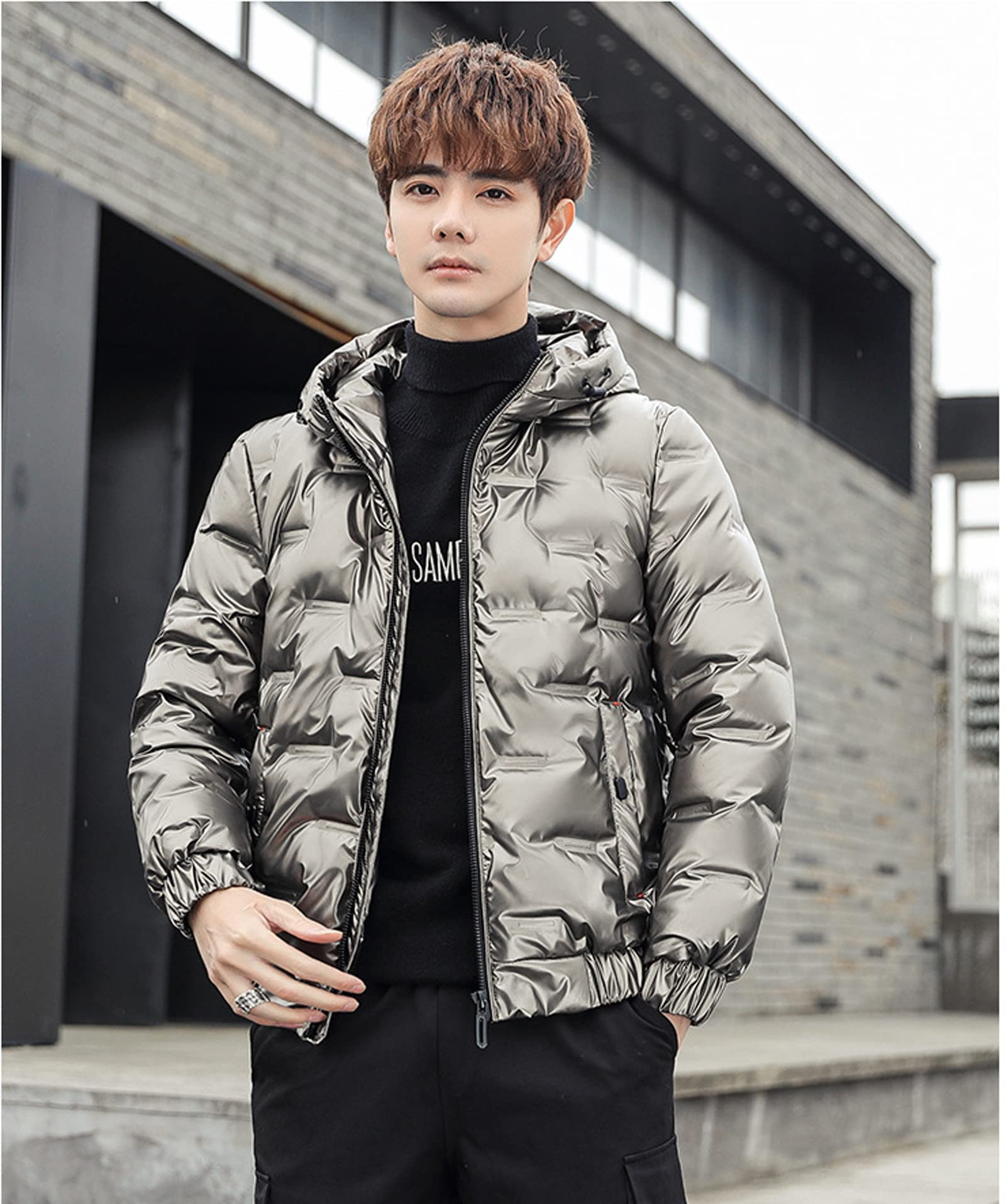 Amazon.co.jp: 快適な超軽量ダウンジャケットメンズキルティングフグ