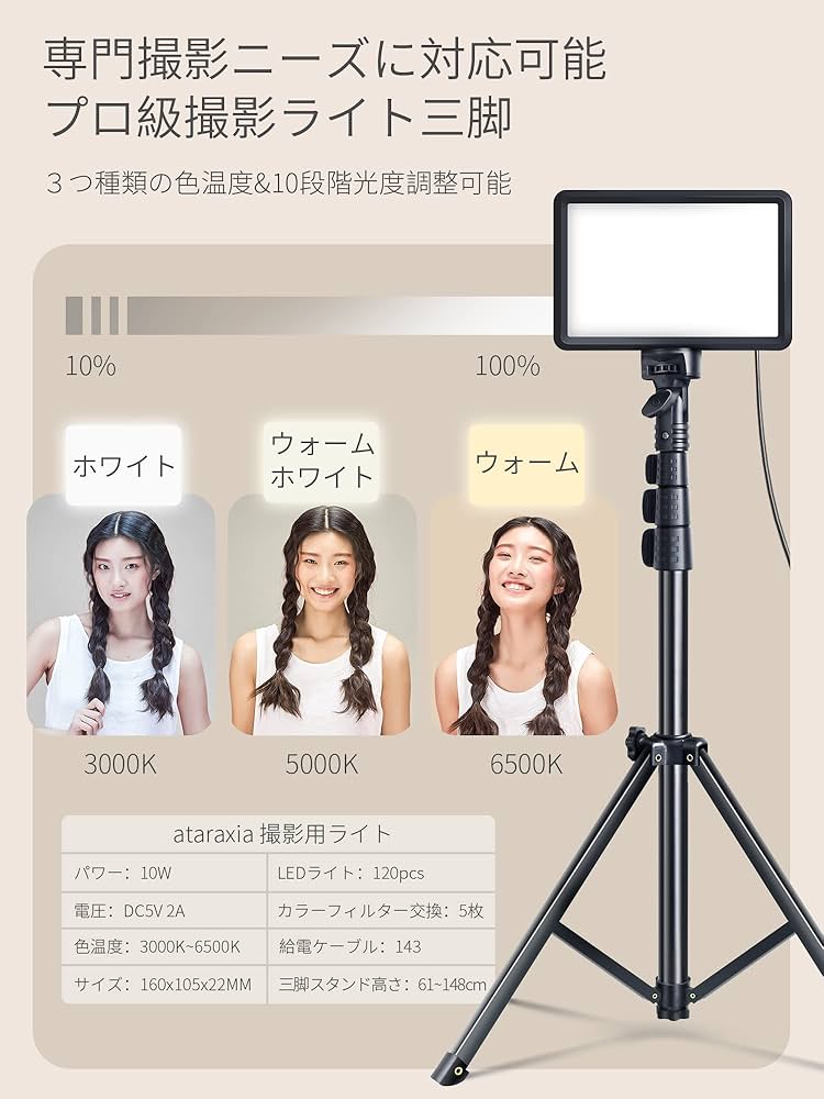 Amazon | ataraxia 撮影用ライト 2packセット ビデオLEDライト USB