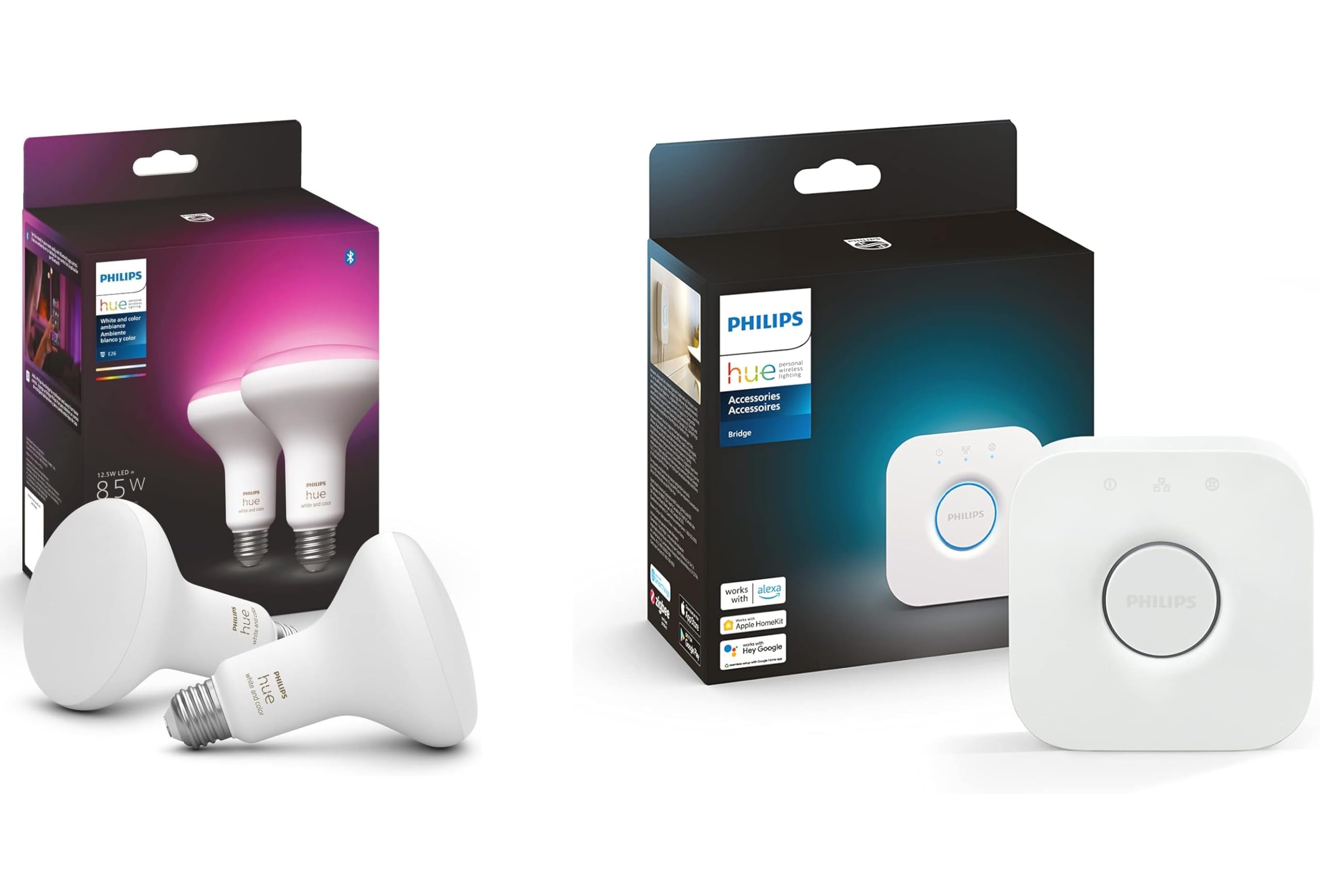 Philips Hue Smart Lighting Bundle: 2-Pack BR30 LED Smart Light