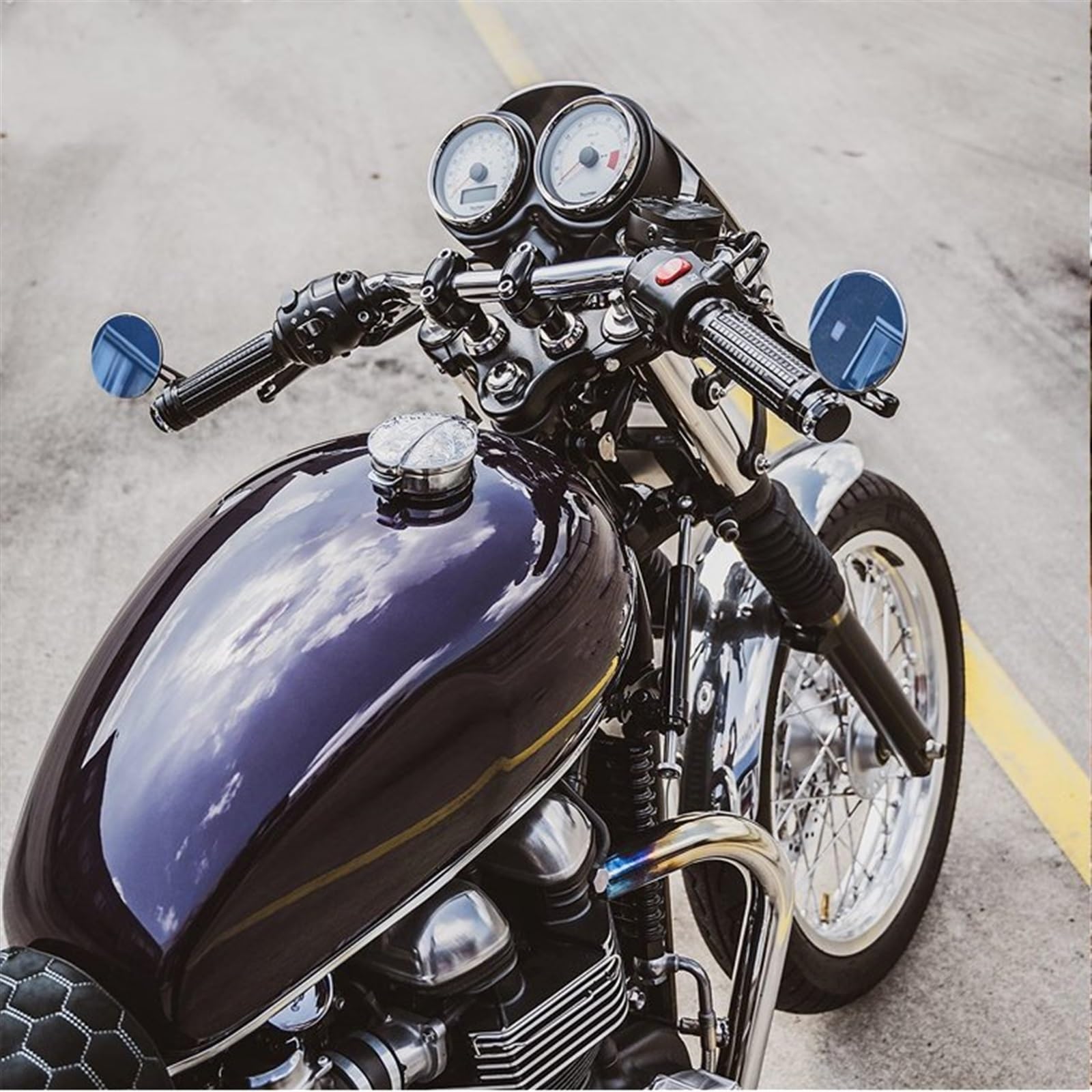 Amazon.co.jp: バイクミラー オートバイバーエンドミラートライアンフ