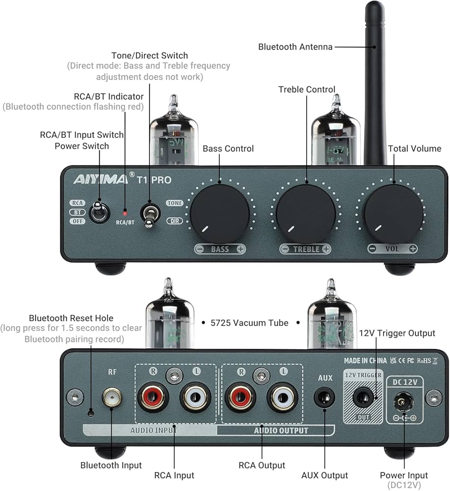 Amazon.com: AIYIMA T1 PRO Tube Preamp Vacuum Receiver Home Audio