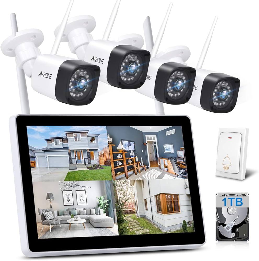Amazon.co.jp: A-ZONE 防犯カメラ 屋外 300万画素 ワイヤレス【12.1
