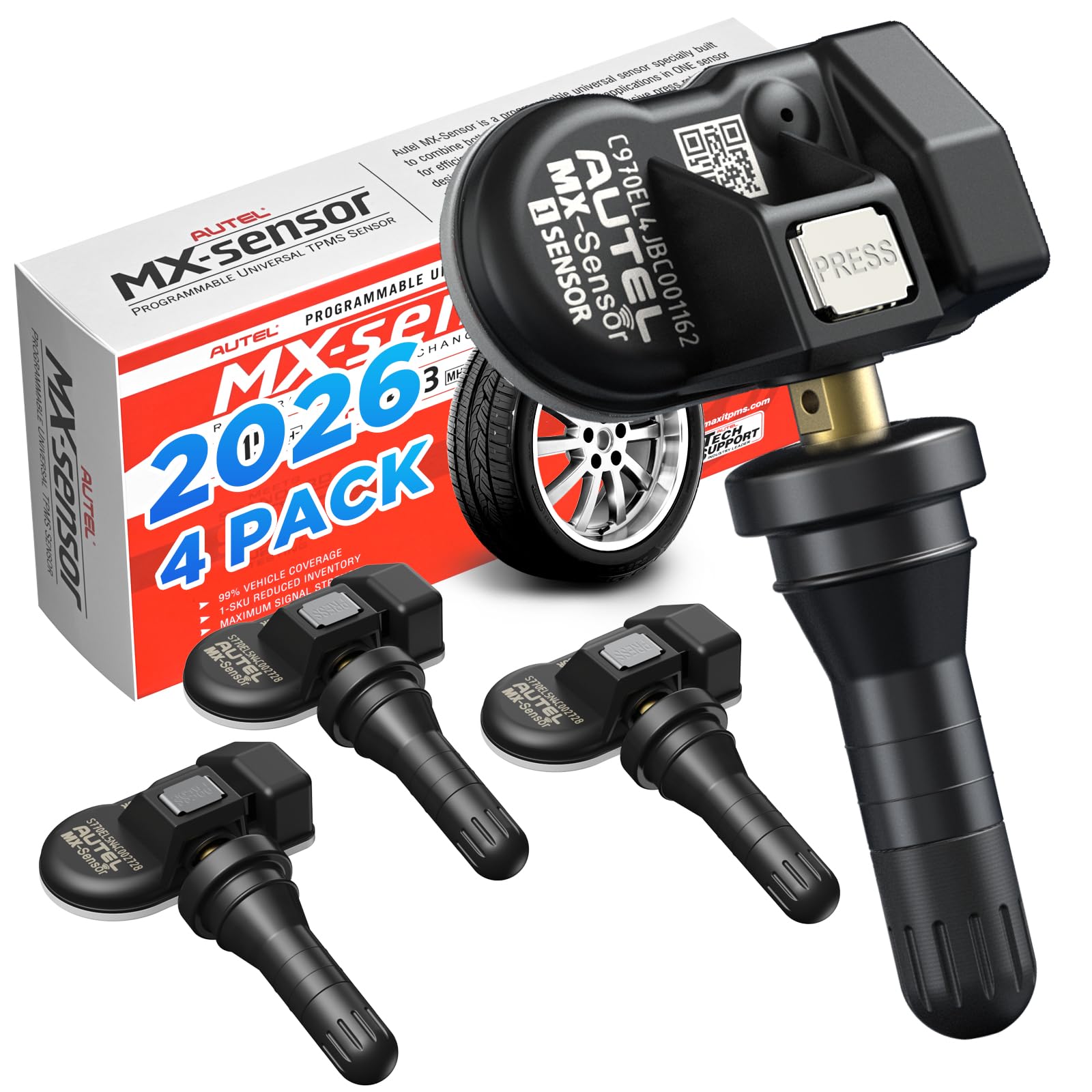 Sensor de pressão de pneu Autel MX-Sensor 2 em 1 TPMS Sensores 315