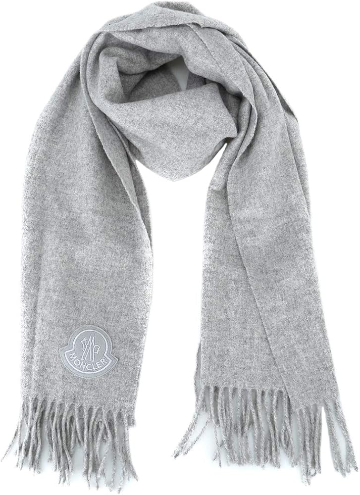 Amazon | [モンクレール] 103 SCIARPA ライトグレー BIGブランドロゴ
