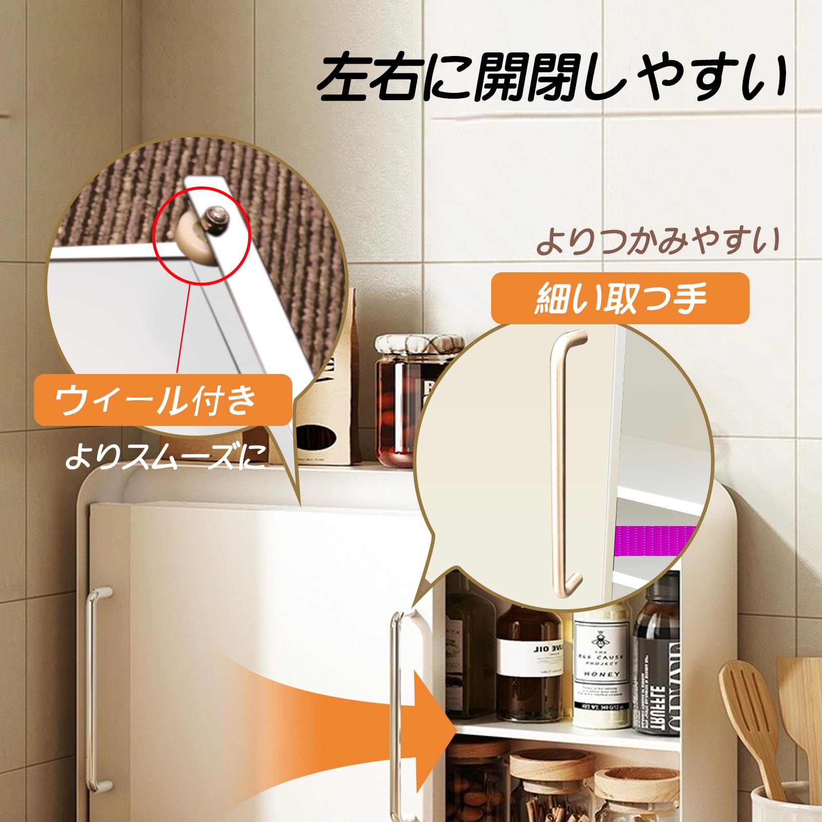 Amazon｜ママ倉 隠せる調味料ラック 幅54cm 奥行12cm 高さ33.5cm 台所