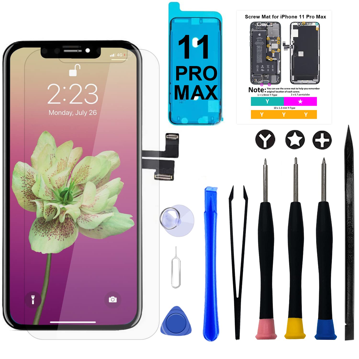 Amazon.co.jp: Brinonac iPhone 11 Pro Max LCD 液晶パネル 画面交換