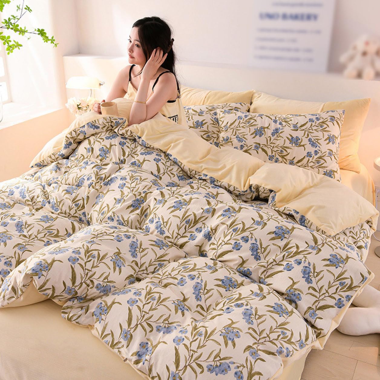 Amazon｜[OceanMap] 両面違うデザイン 布団カバー 150*200 花柄