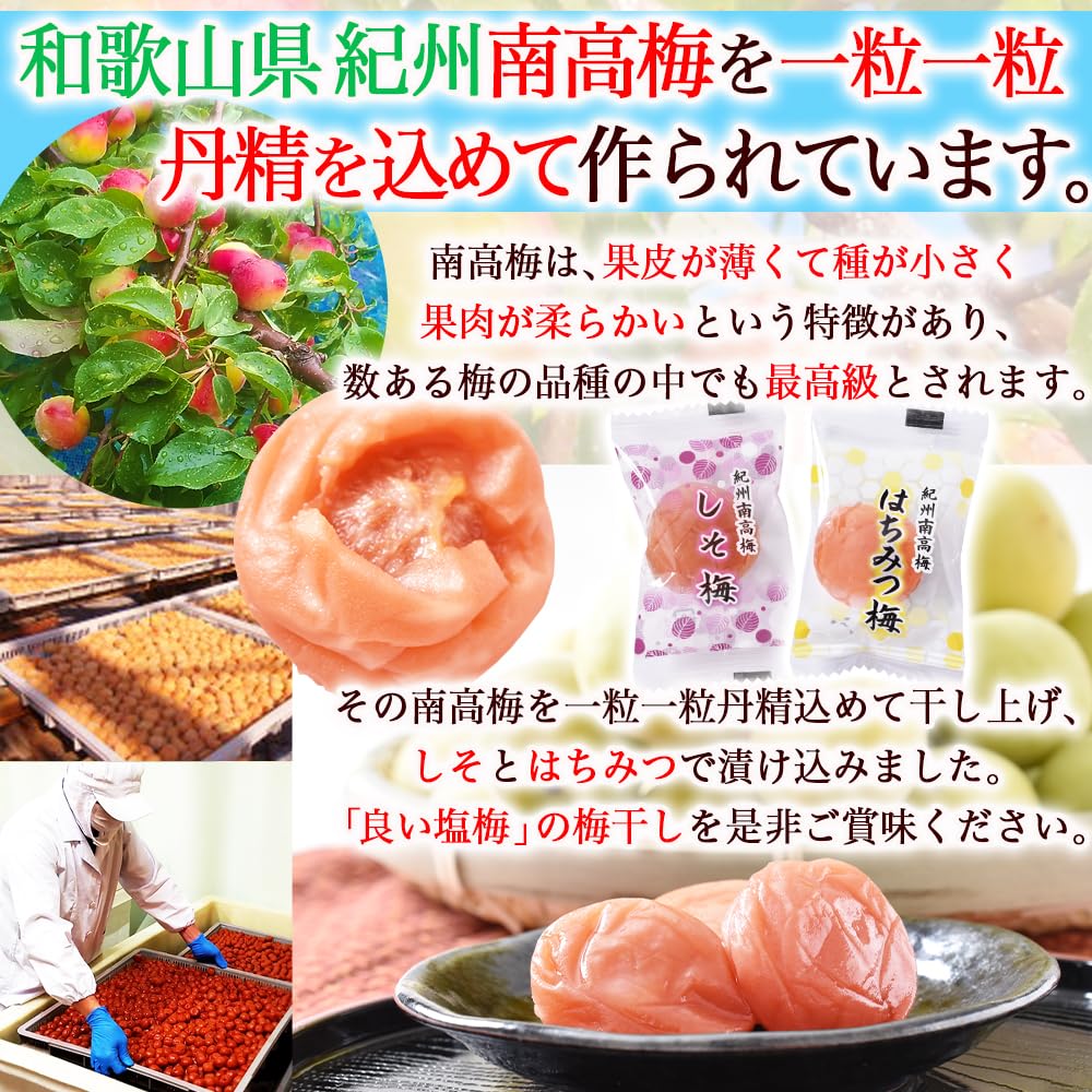 Amazon | リフココ 紀州産南高梅 種有り 梅干し 個包装タイプ 2種
