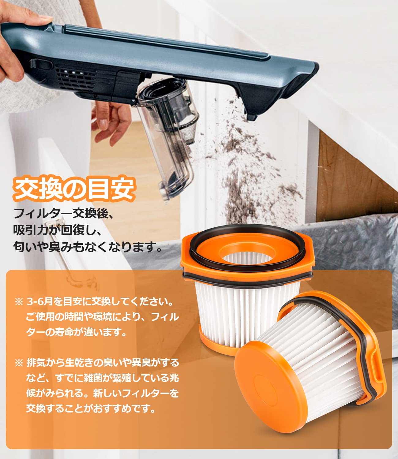 Amazon.co.jp: シャーク 掃除機 XFFWV360J 用 フィルター CS401J
