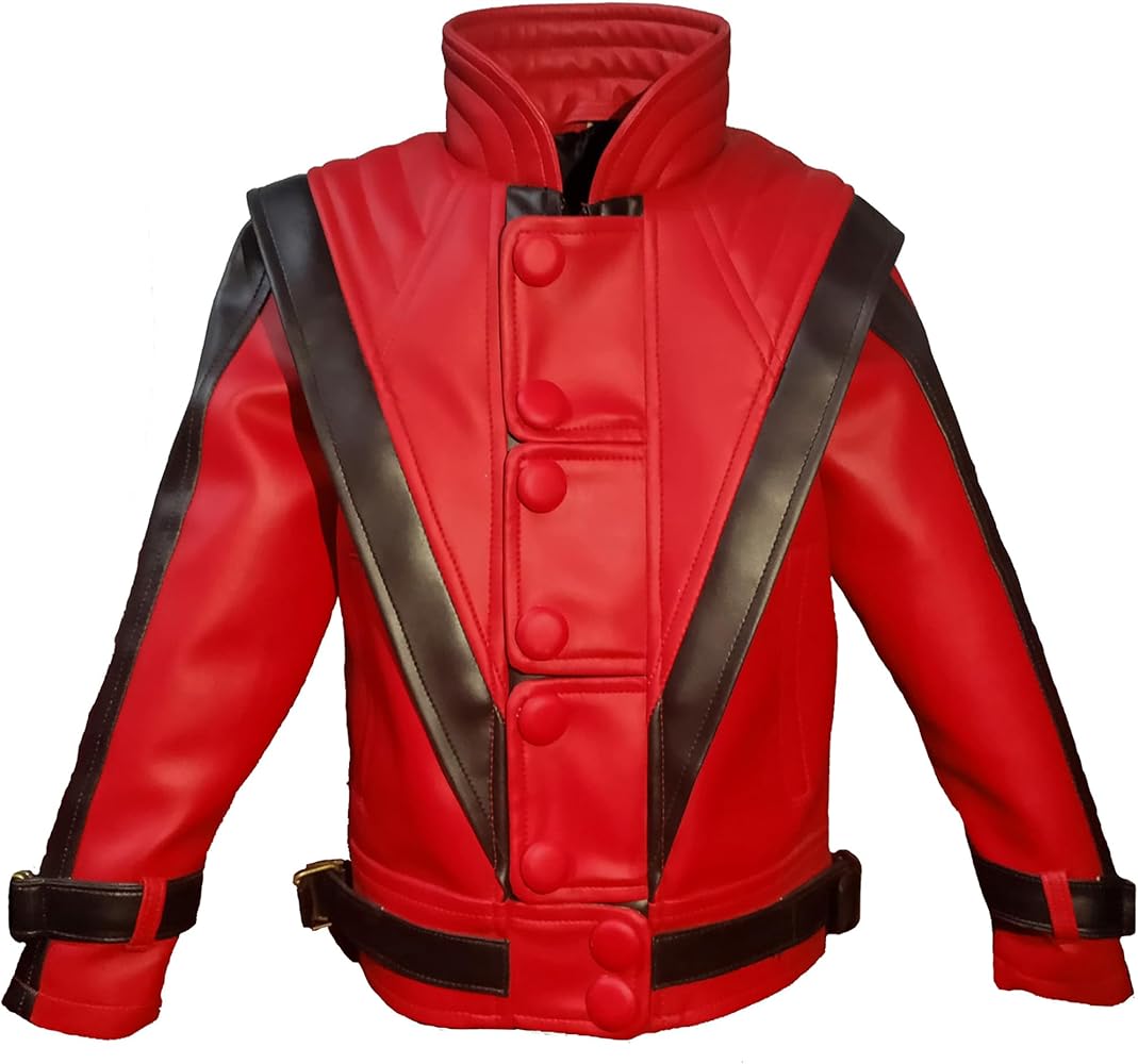 Amazon.com: Kids MJ Thriller Red Leather Jacket | Thriller Jacket
