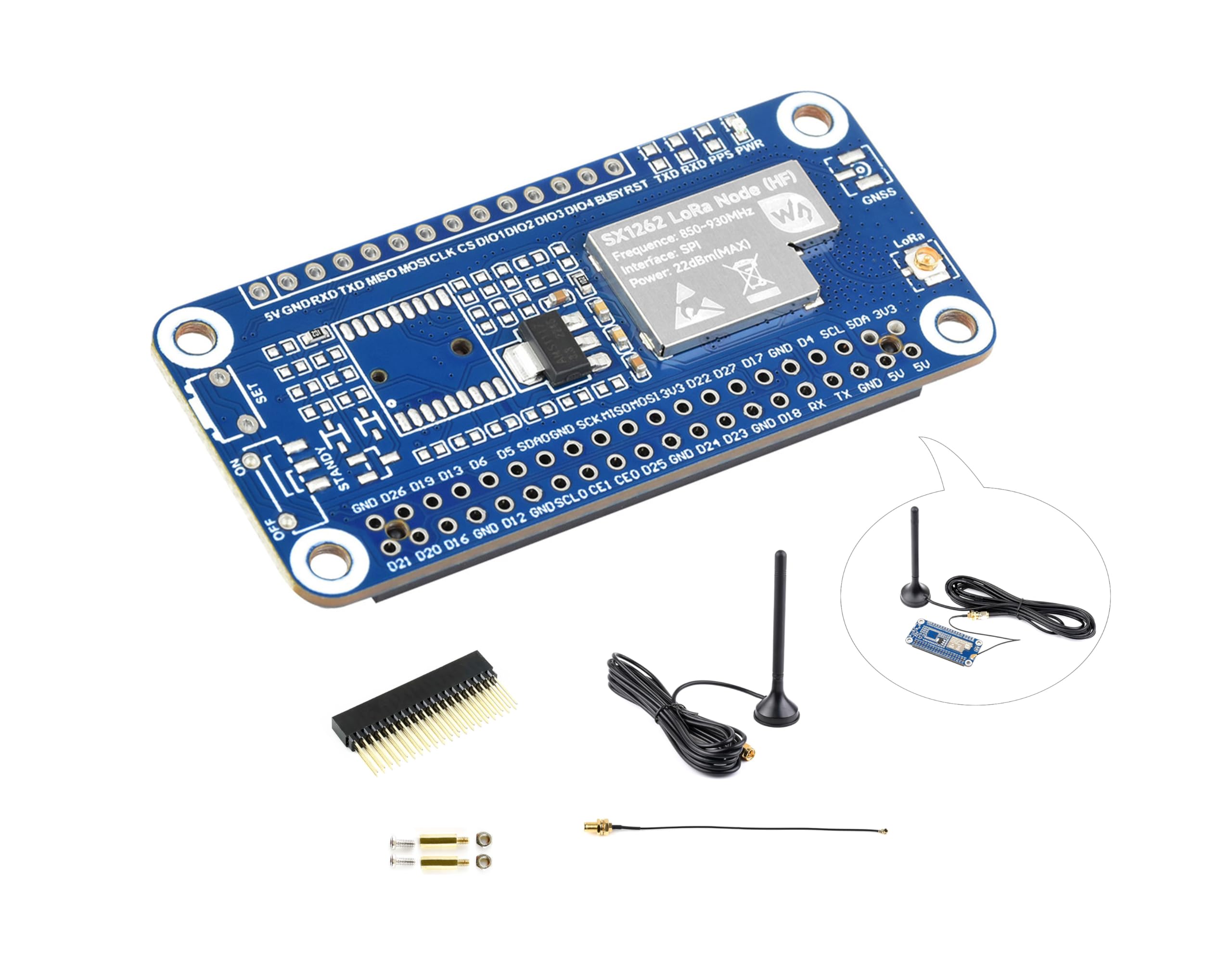 Amazon.com: SX1262 868/915M LoRaWAN HAT SX1262 RF Chip LoRa Module