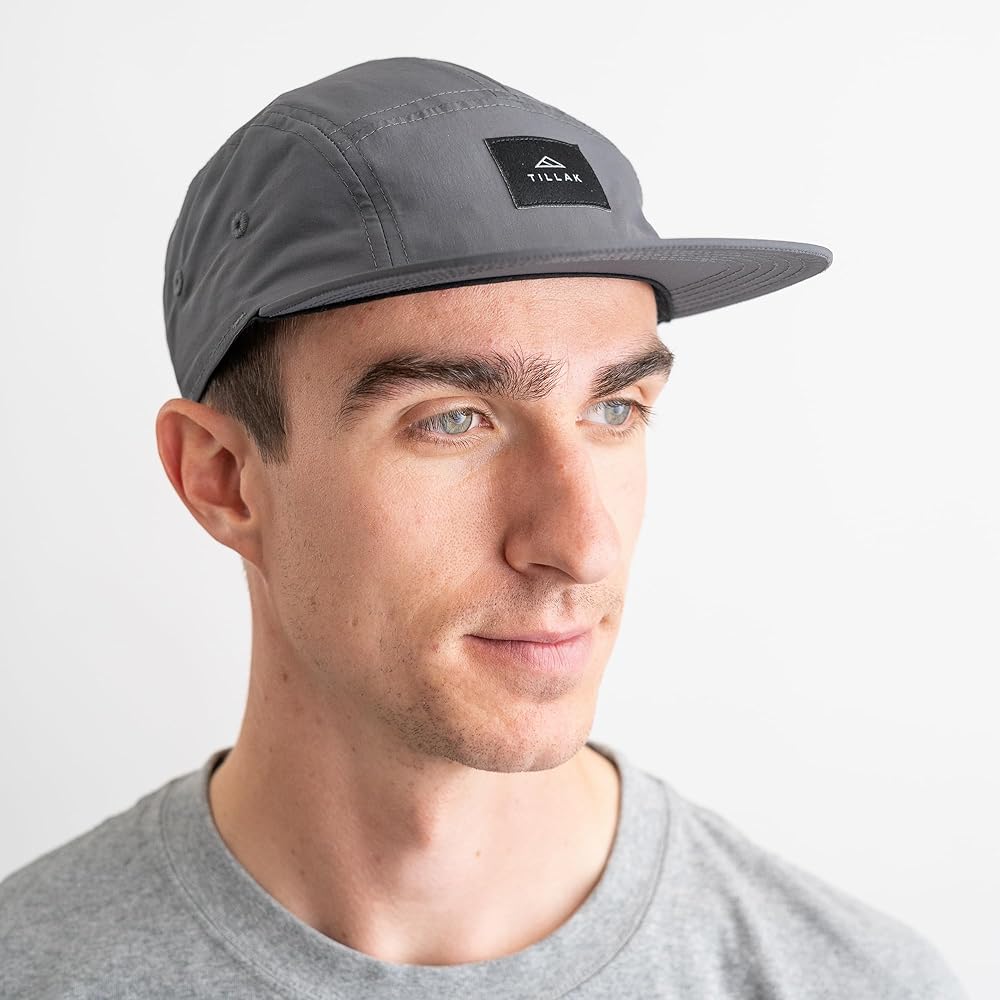 Tillak Wallowa Camp Hat, Lightweight Nylon 5 Panel Cap with Snap