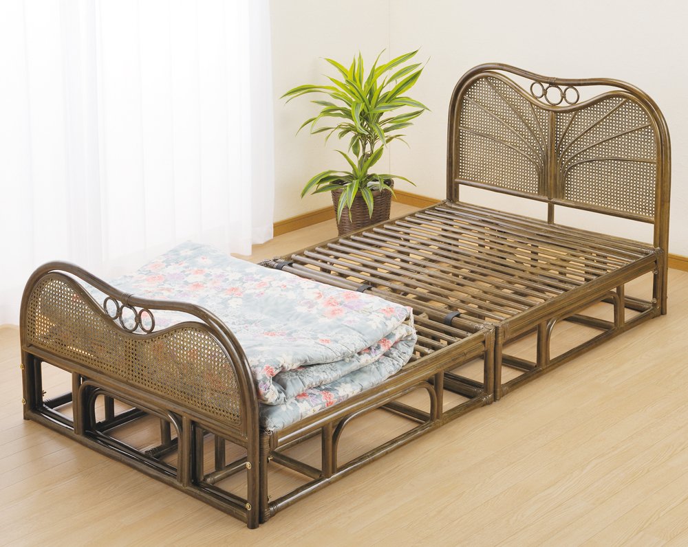 Amazon｜ラタン ベッド Y916B｜ベッドフレーム オンライン通販