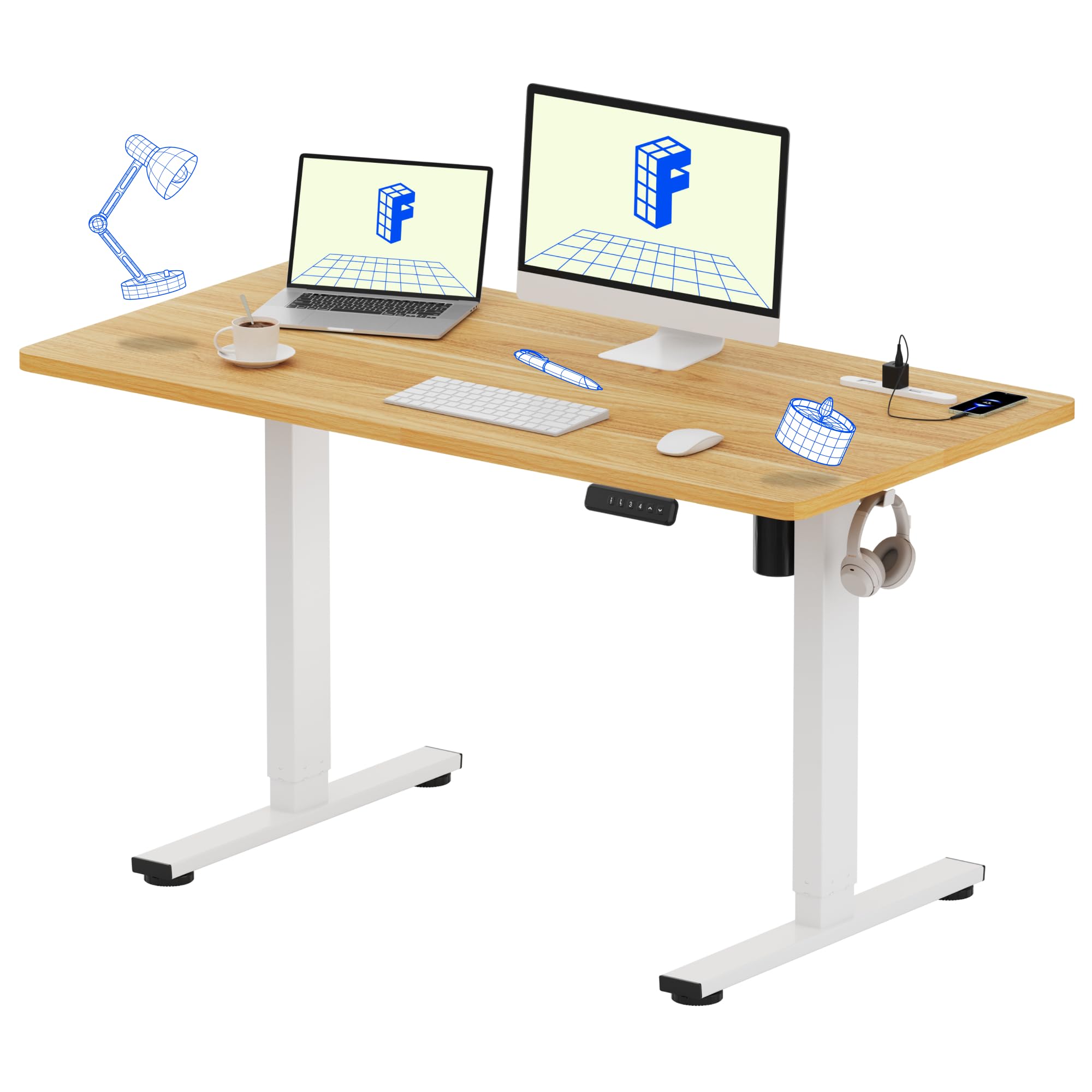 Amazon | FlexiSpot 電動昇降デスク EF1 Pro 在宅ワーク/オフィス用 高